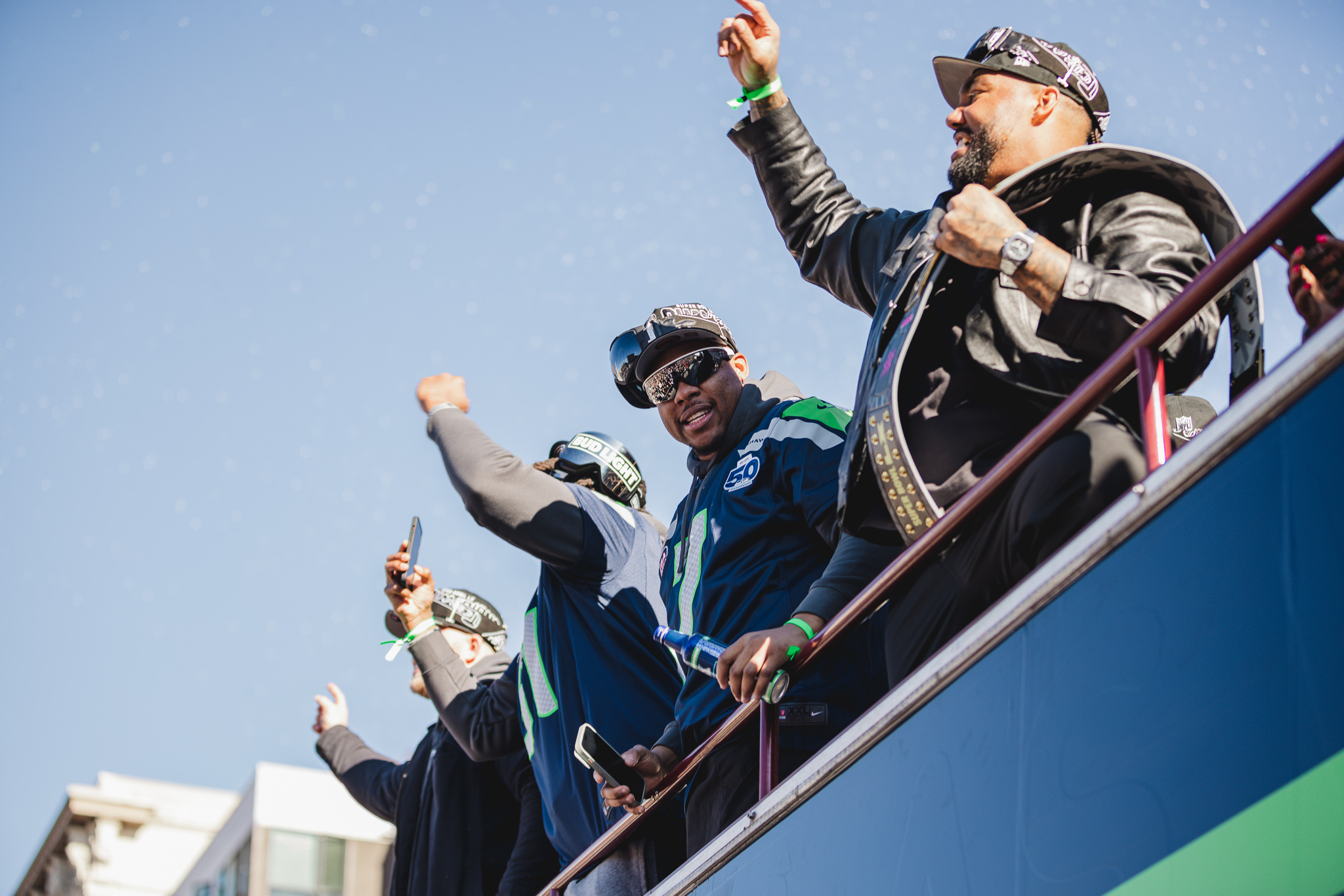Zawodnicy Seattle Seahawks podczas parady po Super Bowl